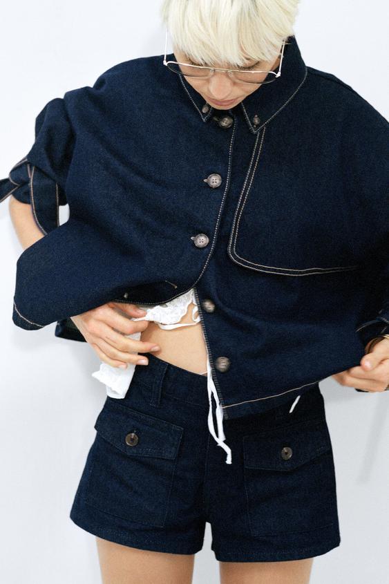 데님 미니 쇼츠 TRF