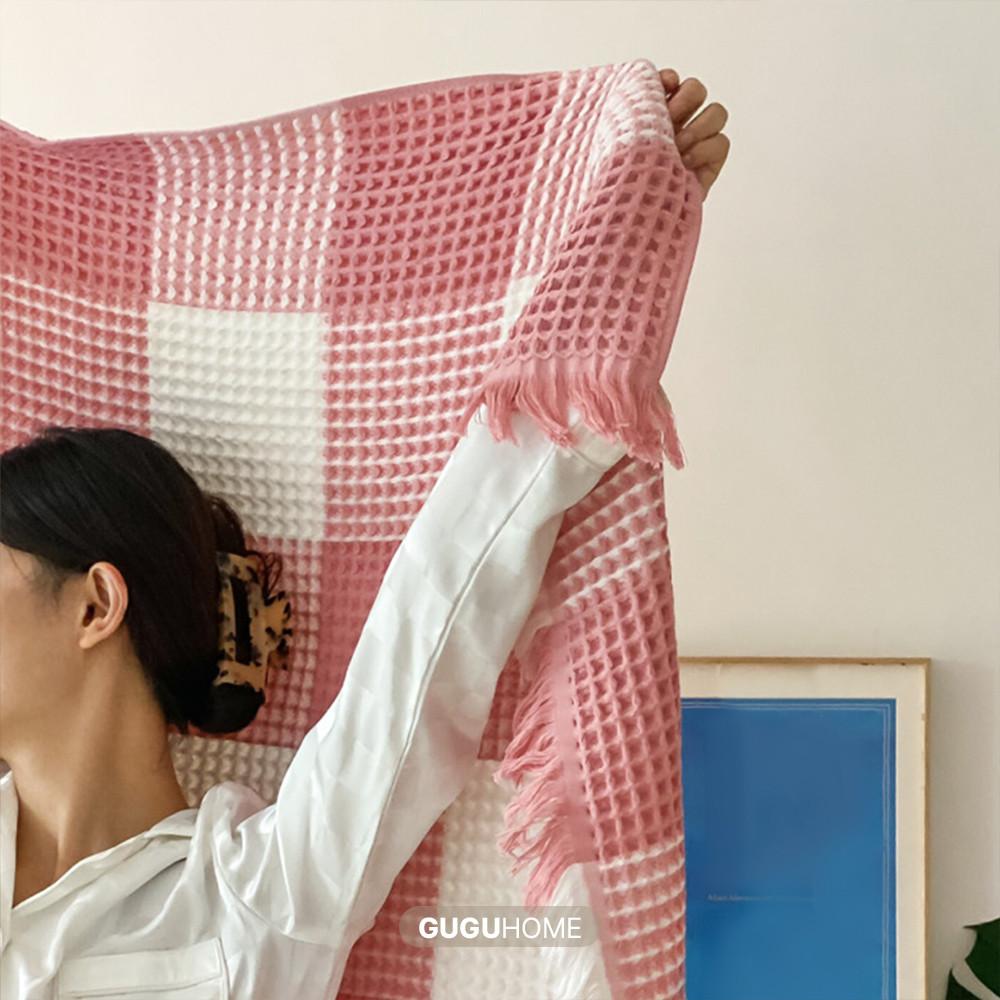 비비드블랭킷 와플담요 쇼파 거실 차박 캠핑 담요 이불 무릎 여름