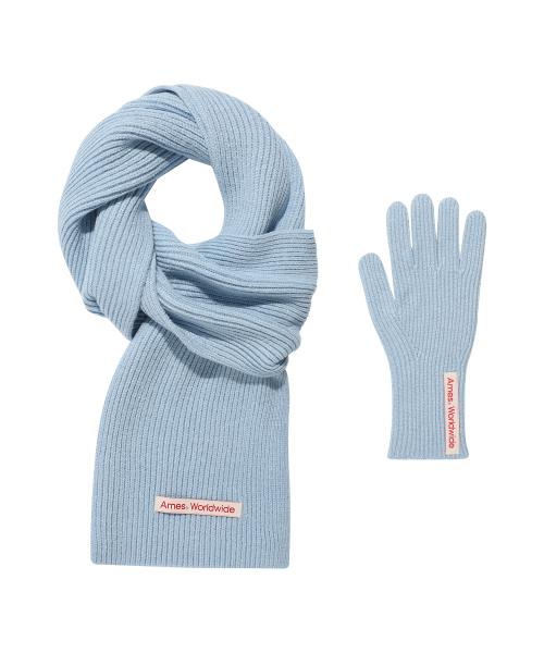 아메스 월드와이드(AMES-WORLDWIDE)  KNIT GLOVES & MUFFLER SET SKY BLUE - 사이즈 & 후기 | 무신사