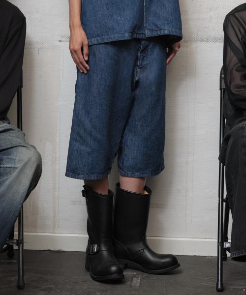 (M) 와이드 트위스트 쇼츠 린즈 블루 WIDE TWIST SHORTS RINSE BLUE