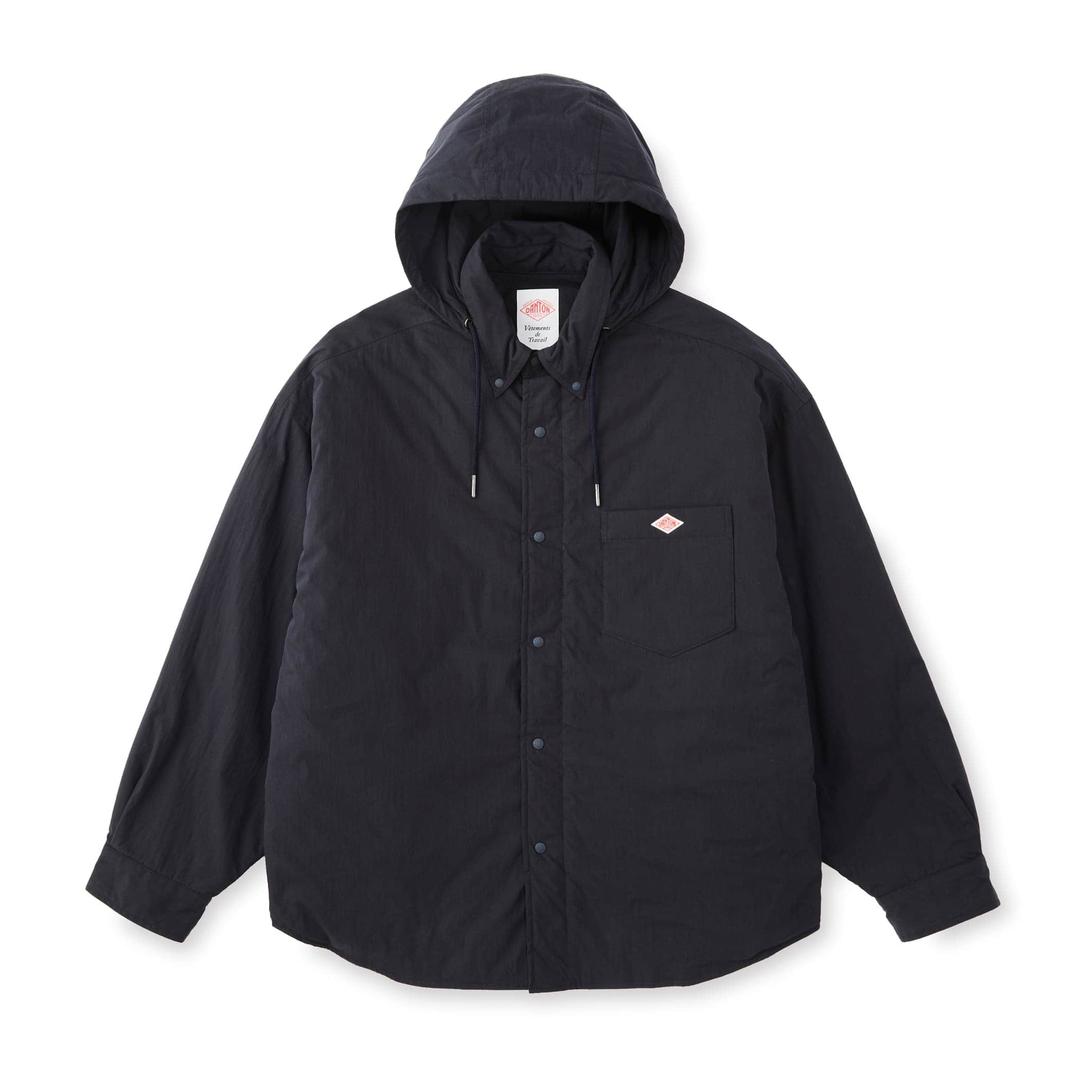 WOMEN'S INSULATION HOODED SHIRT JACKET SOLID - DARK NAVY / 36