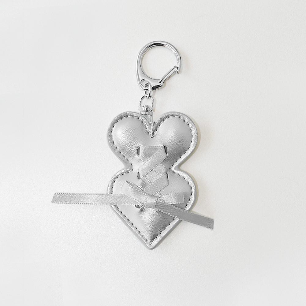 [두마딴] 더블하트 키링 실버 Double heart keyring_silver