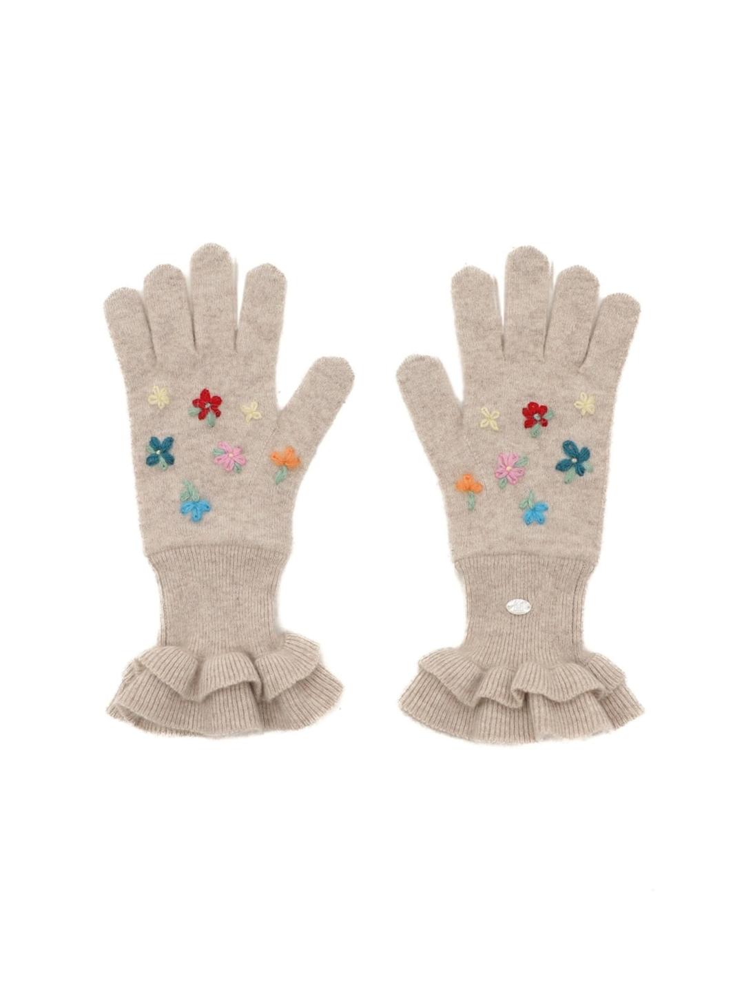 MOROMORO2 Hand Stitch Flower Gloves