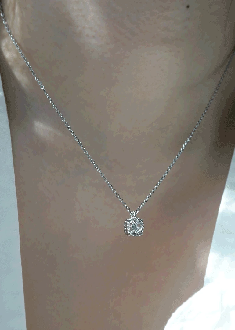 [s.steel] simple cubic necklace | 써지컬 큐빅 목걸이
