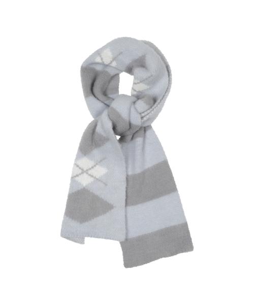 TCM stripe argyle muffler (grey)