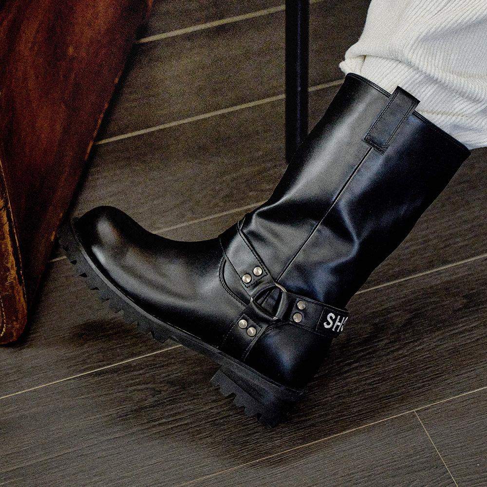 Bermuda Triangle Belt Biker Boots_B2553