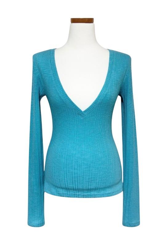 skinny deep V tee (5color)