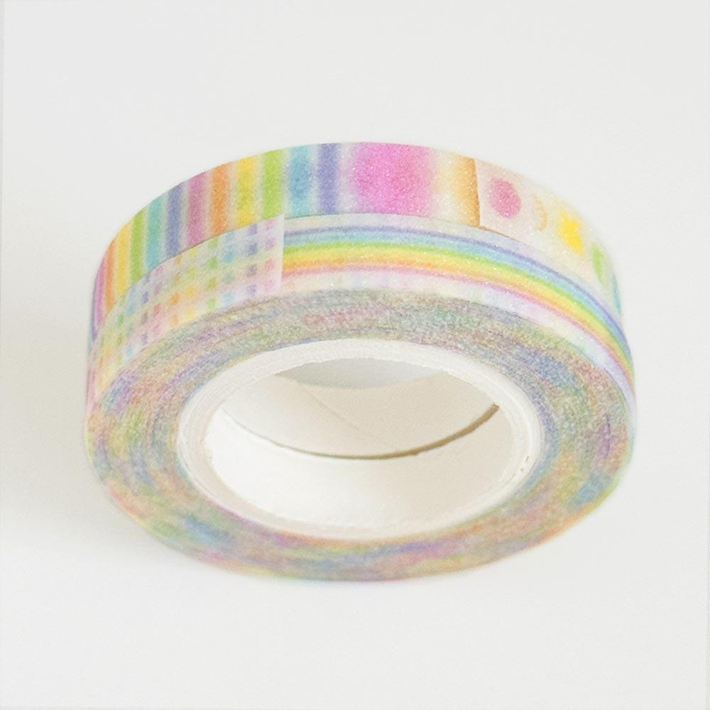 with rainbow glitter masking tape