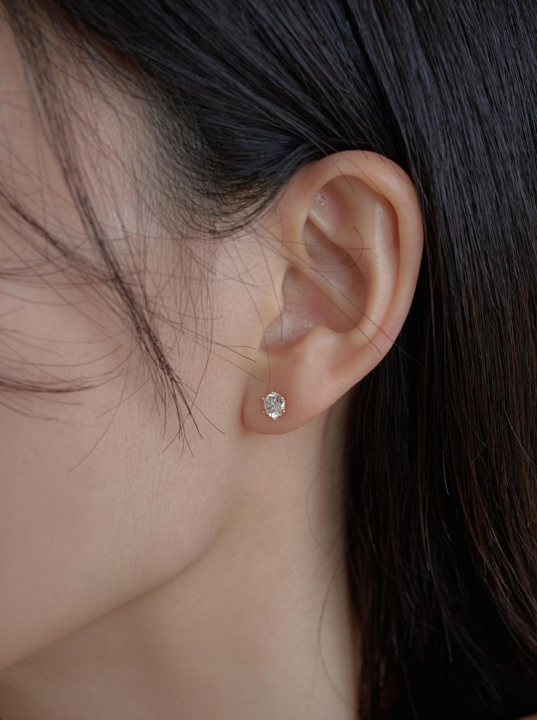 14K Daily Cubic Earring (3 Size)