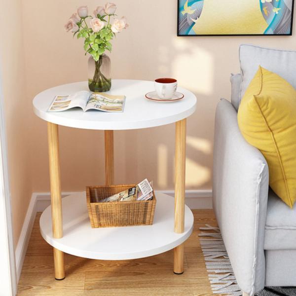 다용도 2단 사이드 원형 테이블 선반 협탁