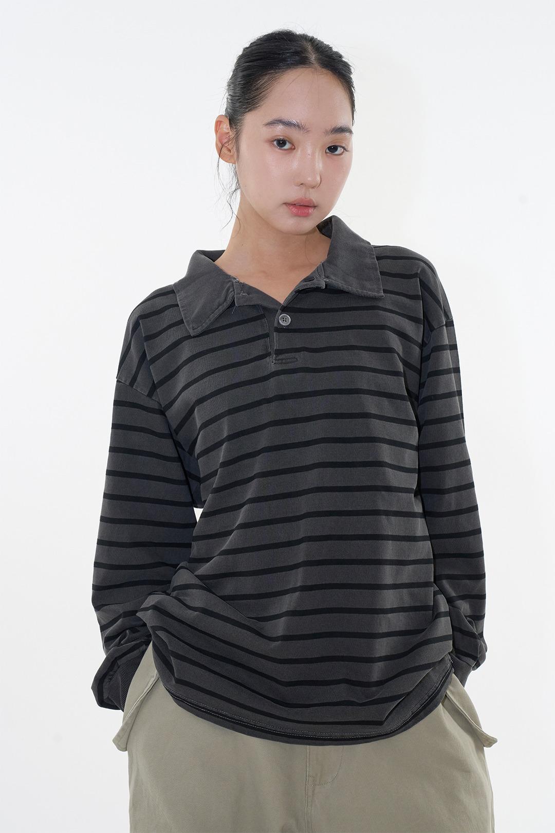 모딘 피그먼트 스트라이프 폴로