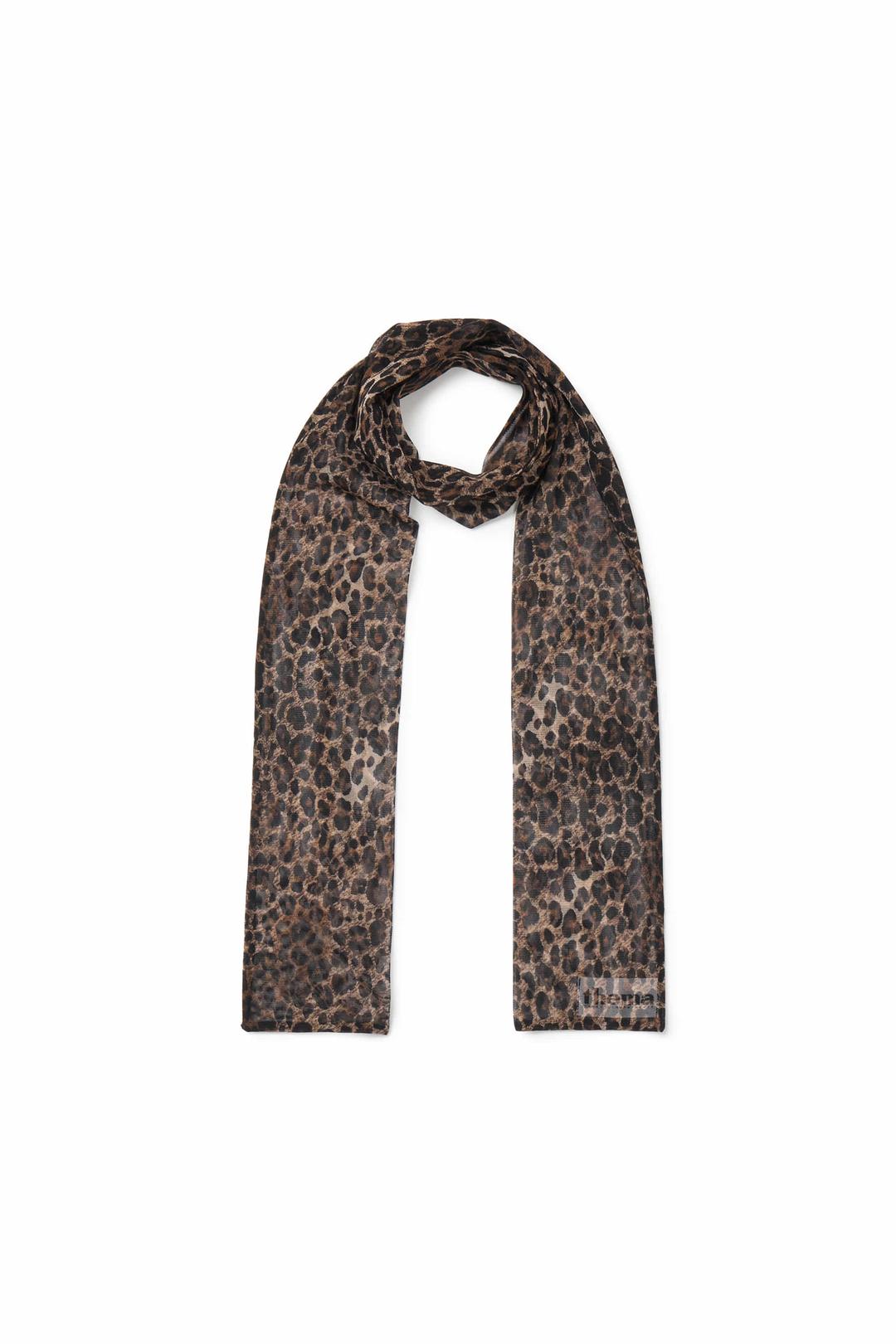 LEOPARD MESH LONG SCARF