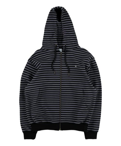 더콜디스트모먼트(THE COLDEST MOMENT)  TCM stripe hooded zip-up (charcoal/black) - 사이즈 & 후기 | 무신사