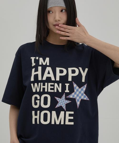 I am HAPPY 반팔티셔츠 네이비