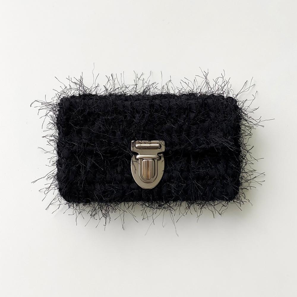 Buckle Card Wallet - Hairy Black