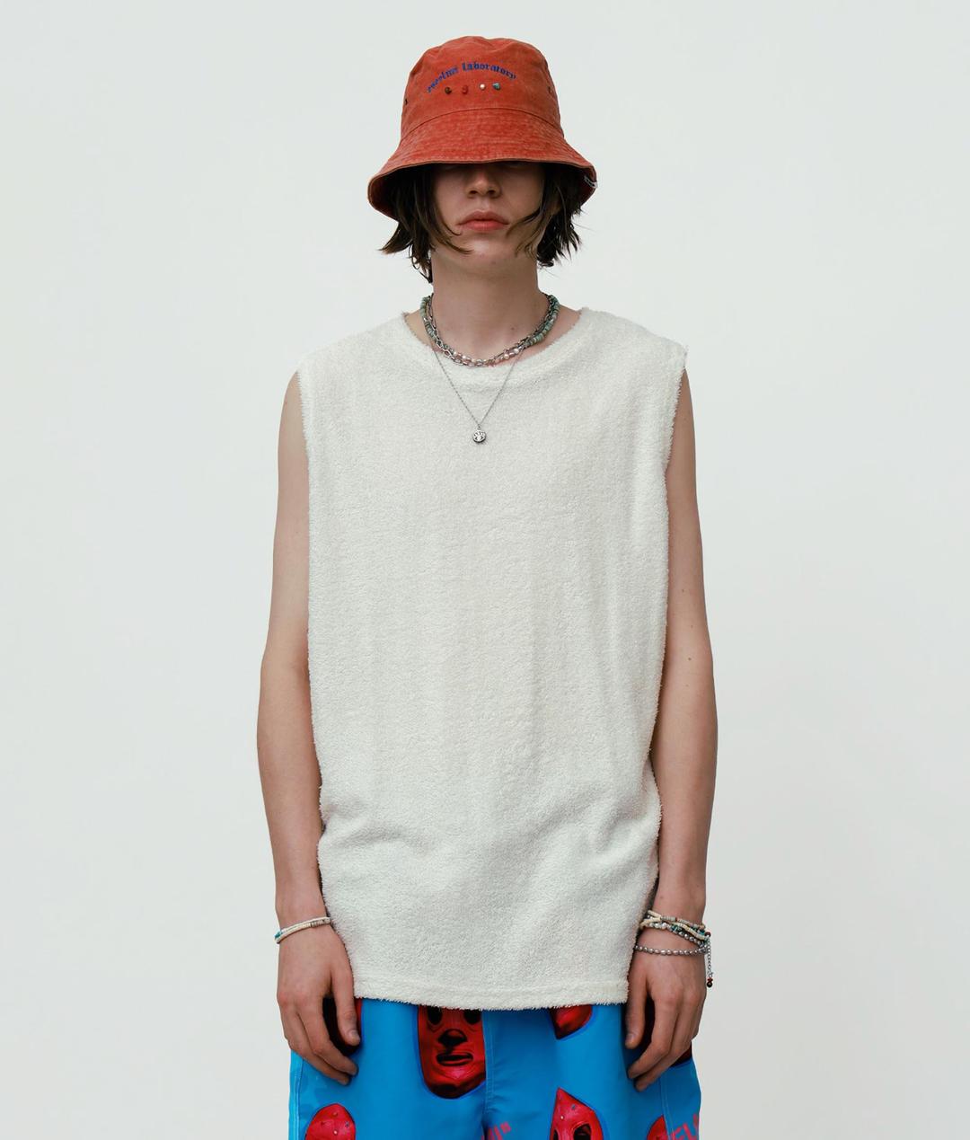 TERRY OVERSIZED SLEEVELESS TOP