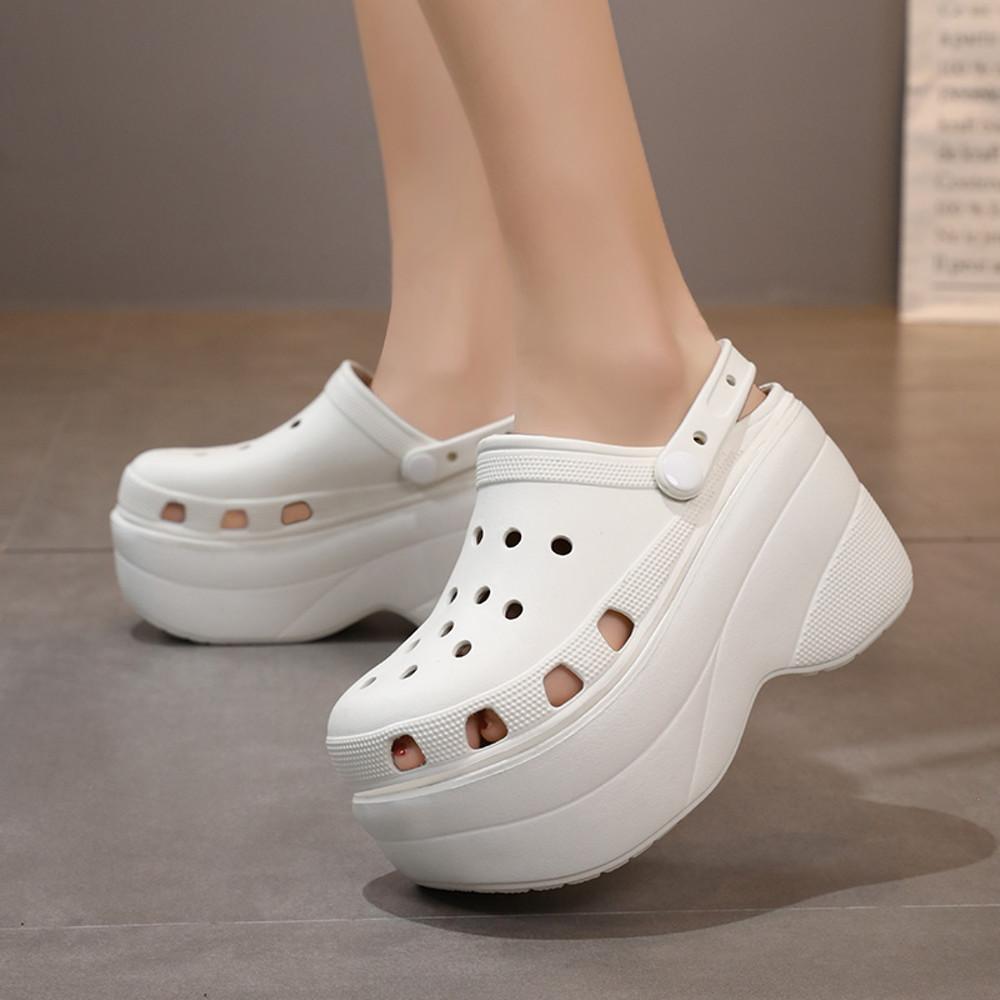 키높이 크록스 10cm 클로그 통굽 굽 높은 여름 신발 샌들