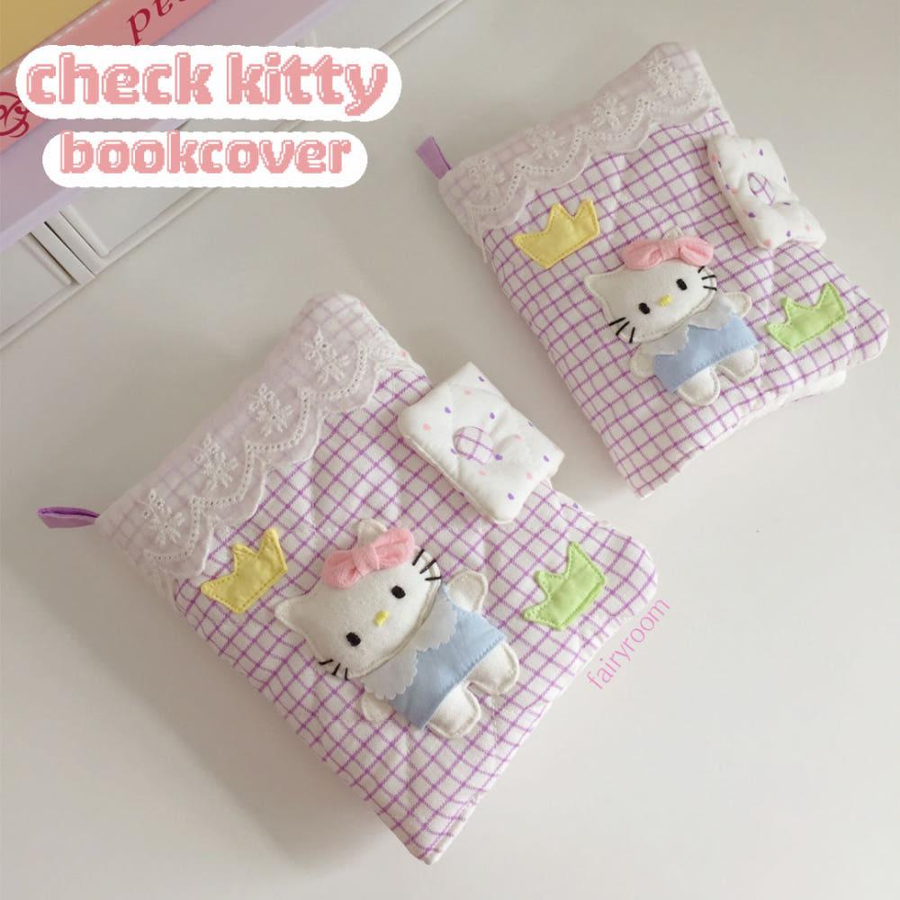페어리룸 check kitty bookcover 체크키티 북커버 다이어리 a6 a5 m5