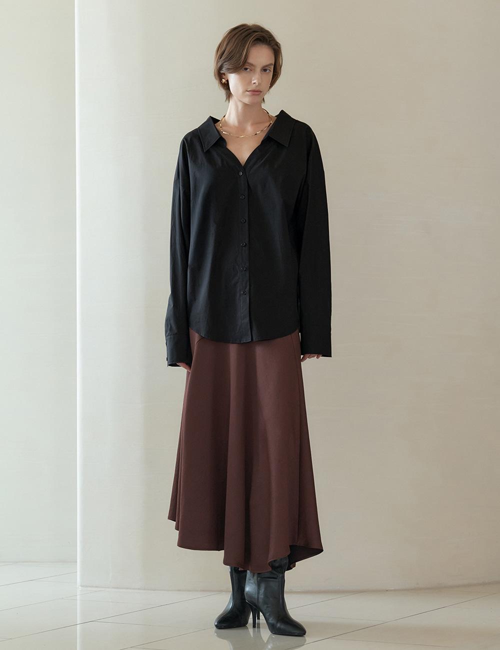 Muse Open Collar Shirts (Black)