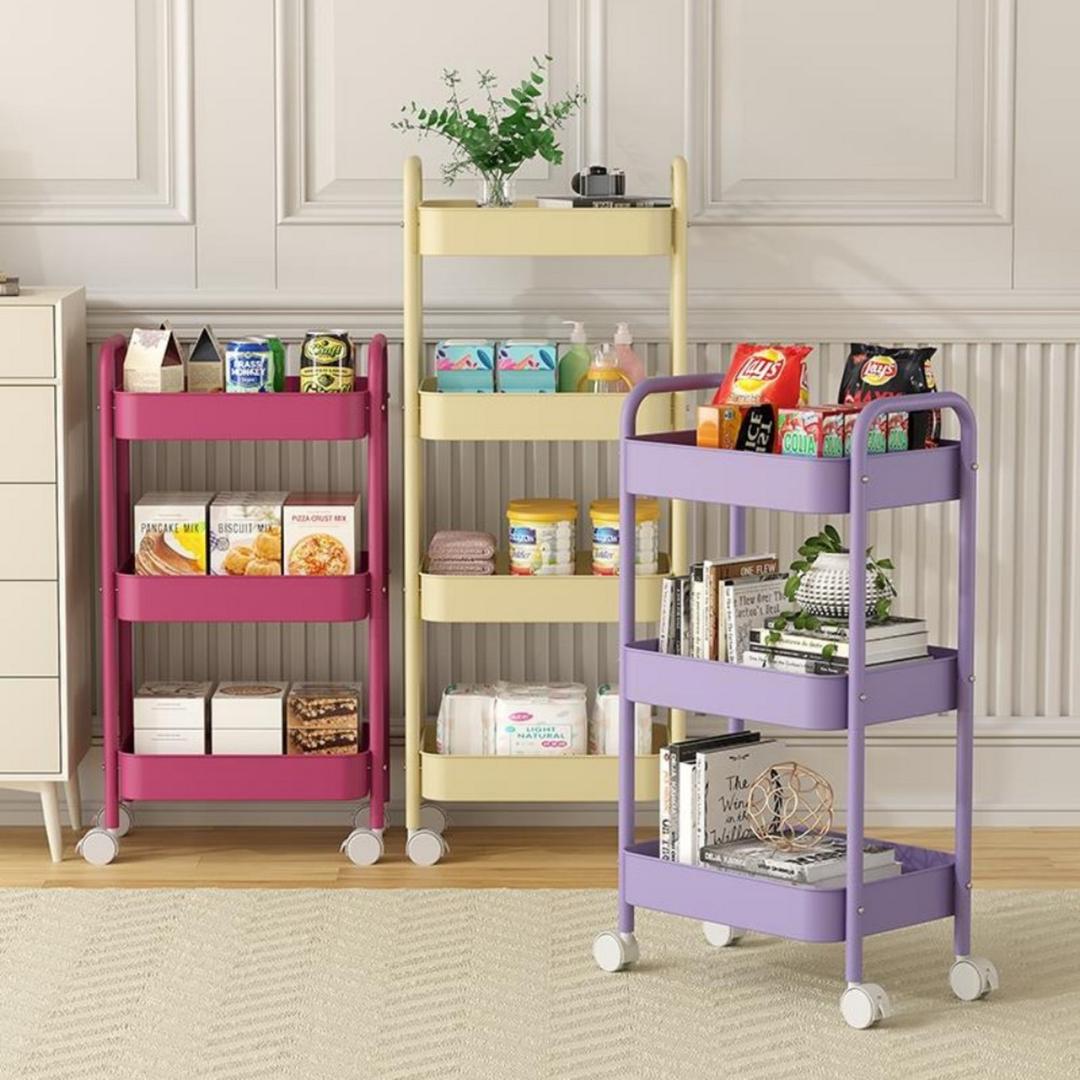 이동식 트롤리 틈새 선반 수납 철제 바퀴 미니 트롤리 3단 - 선반/트롤리 | 쿠팡