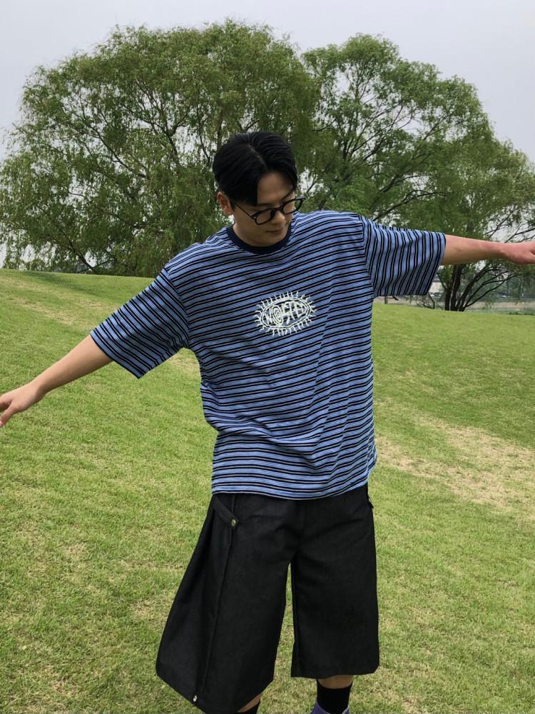 워스트 나염 단가라 반팔티셔츠 3C