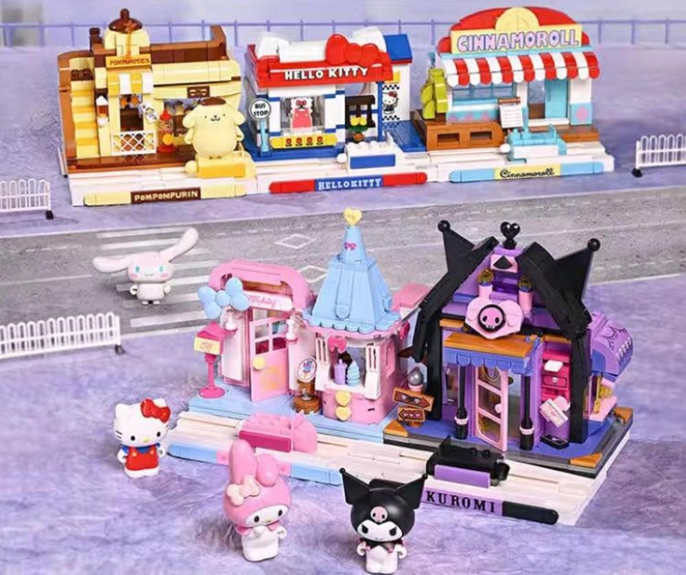 keeppley 산리오 마이멜로디 폼폼푸린 시나모롤 헬로키티 호환블록 쿠로미 피규어 장난감