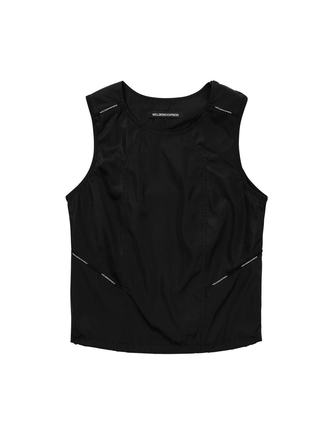 Nylon Track Sleeveless Black