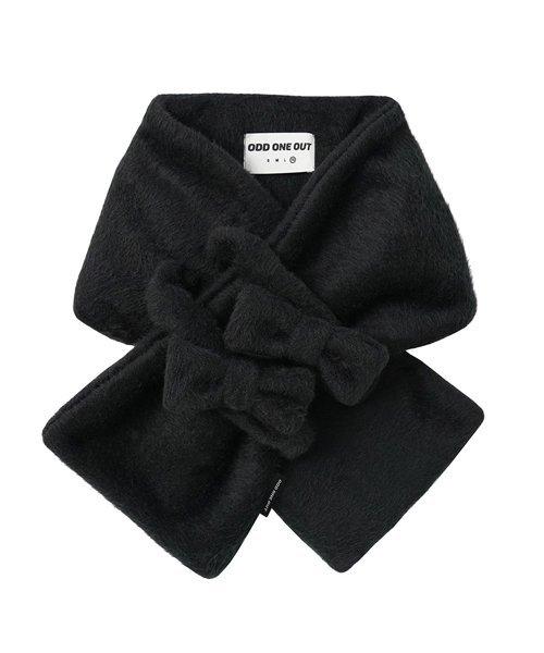 LONG HAIR RIBBON MUFFLER BLACK