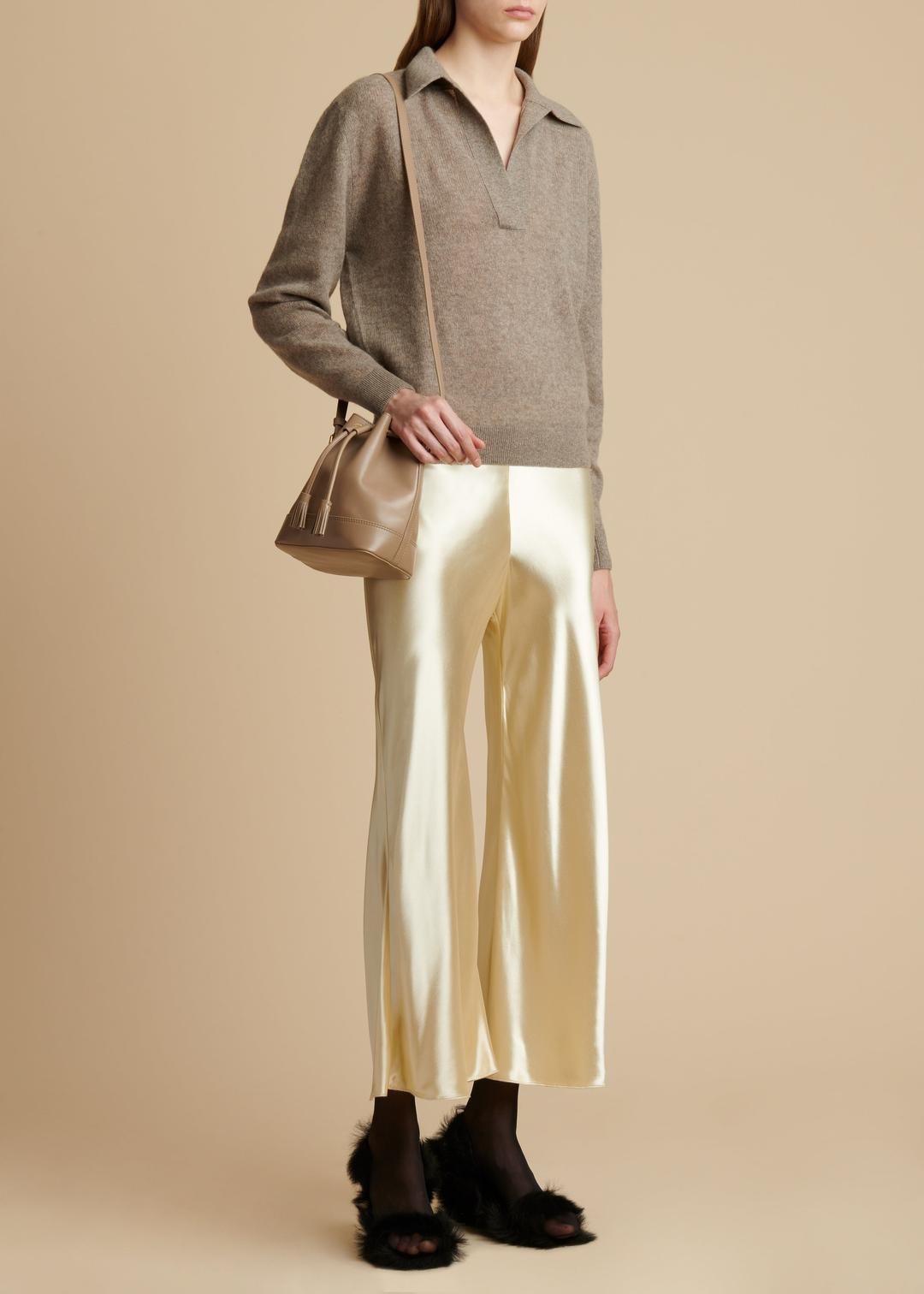 The Jo Sweater in Barley - XXS / BARLEY / 95%CASHMERE,5%ELASTANE