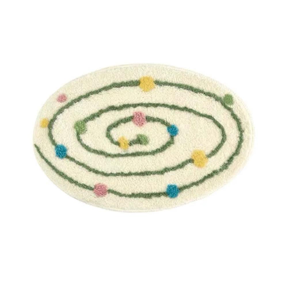 타원형 욕실 오피스텔 인테리어 현관 우주 발매트 A