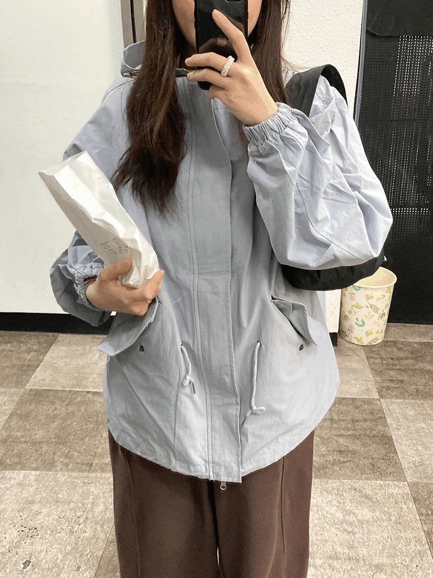 페그 투웨이 후드 바람막이 자켓