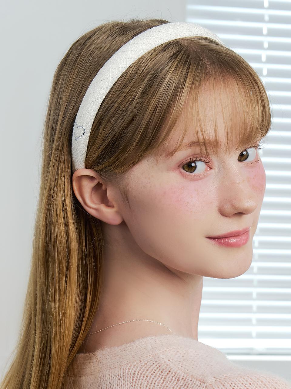 [셀럽 착용] julia tweed heart hairband_3 colors