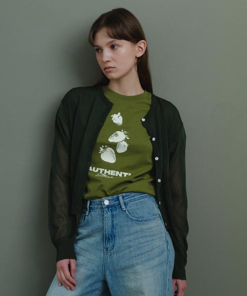 시스루 가디건_그린