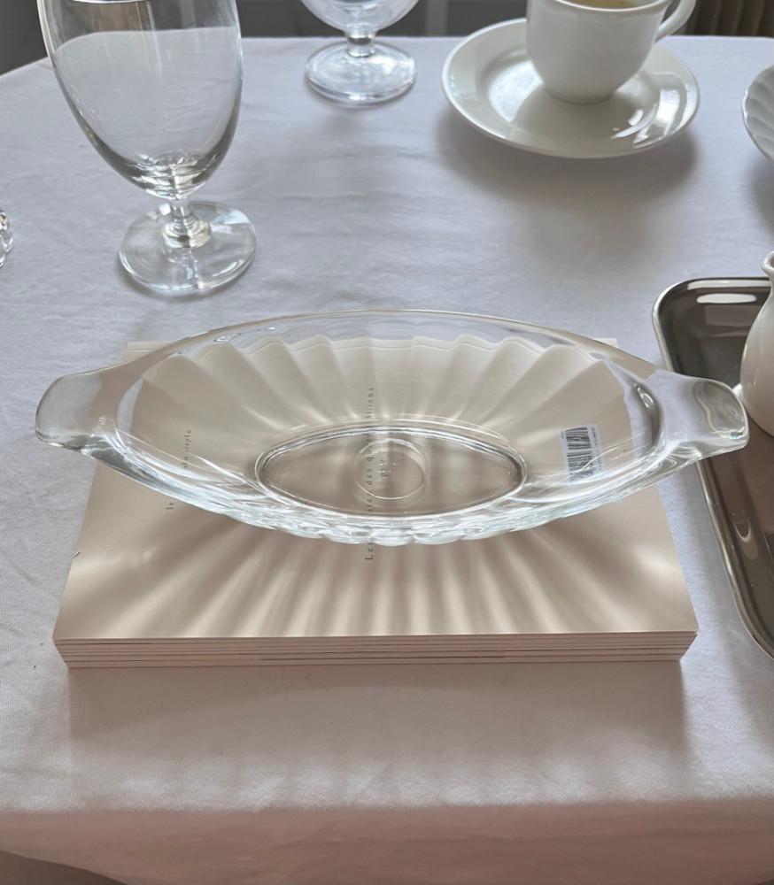 과일 접시[라메종로즈] 아이스크림 유리 플레이트