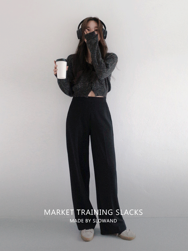 [2차 프리오더/얼리버드가을 10%] #SLOWMADE. 마켓 와이드 트레이닝슬랙스 (+롱ver) - 2 size (8월19일이후 순차출고)