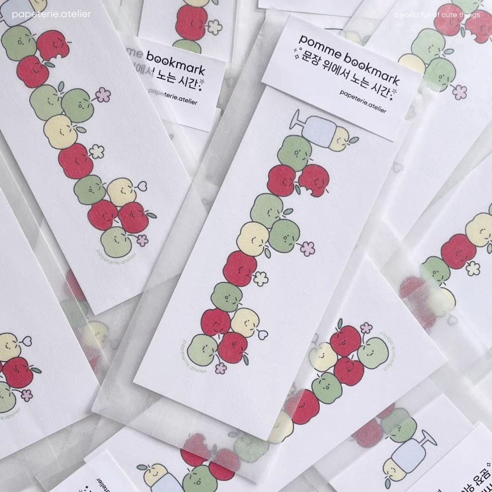pomme bookmark 귀여운 심플 책갈피