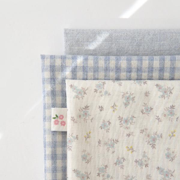 원단패키지 자투리원단 꽃무늬 조각천 앤플라워 블루 3종 63890