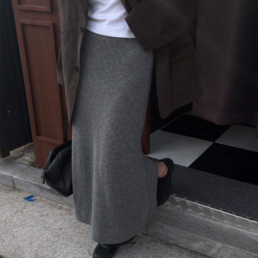 무드프랑 베일로 캐시미어 울 겨울 니트 롱 스커트