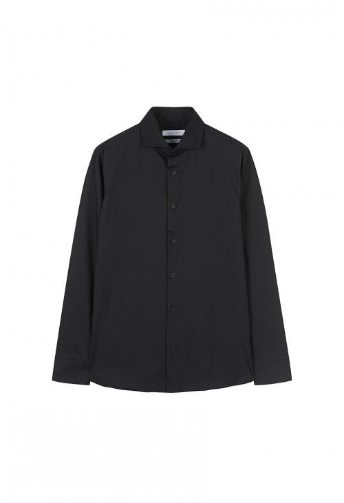 [23SS] LJS31190 블랙 와이드 카라 슬림핏 셔츠
