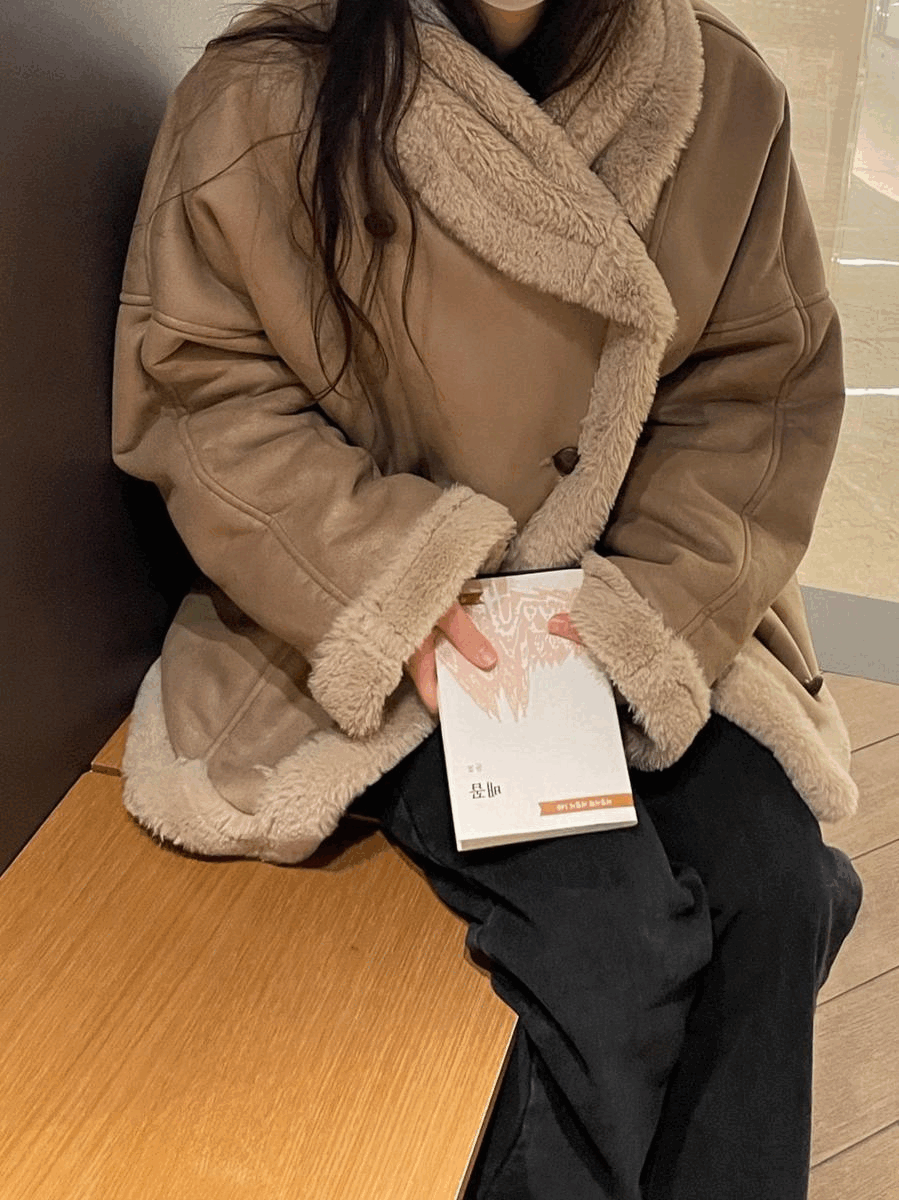 백화점퀄리티/부드러운털 빈티지 하프 무스탕 숄카라 3color