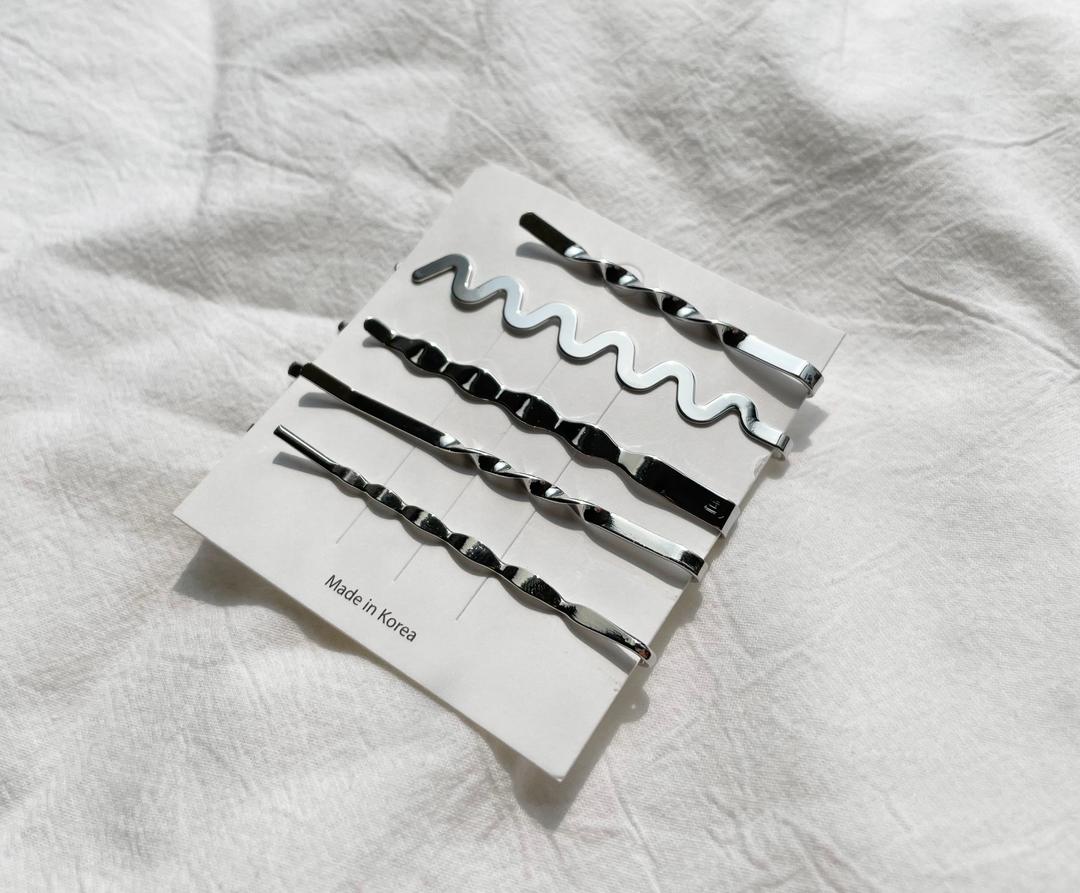 [당일] 5개 믹스 세트 메탈 실버 골드 실핀 머리핀 실삔 제니 헤어핀 포인트 옆머리핀