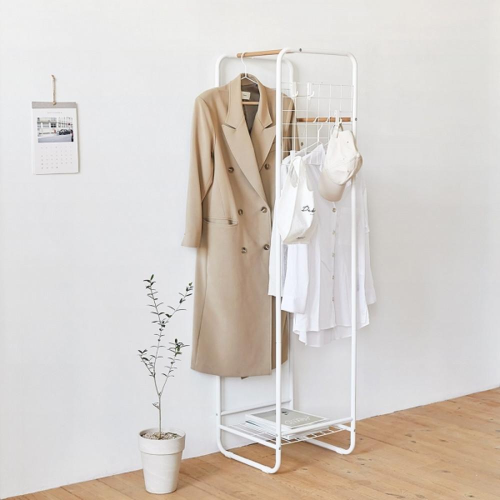 심플한 디자인 철제 메쉬 수납 행거 M 화이트