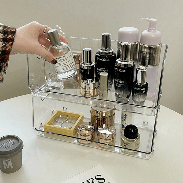 (인기폭주)루시아이 감성 아크릴 투명 정리함 선반 미니 1단 2단 3단 테이블 향수선반 화장품 정리