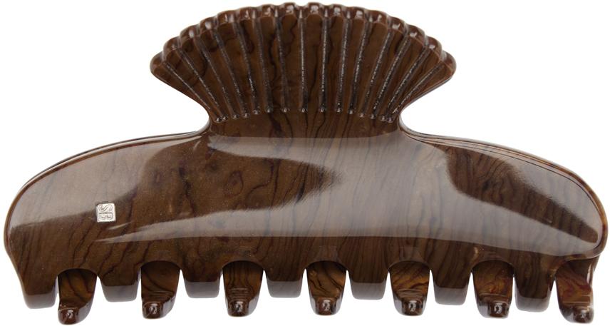 브라운 스몰 쉘 헤어 클립