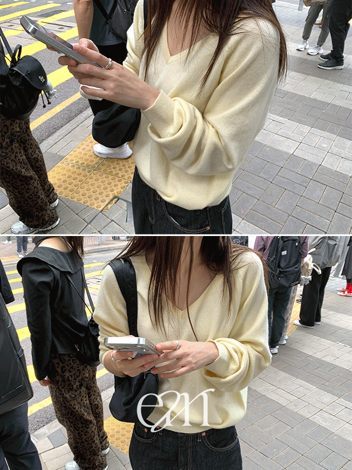 필링스 [evermore] 진저 울 브이넥 니트(3color)