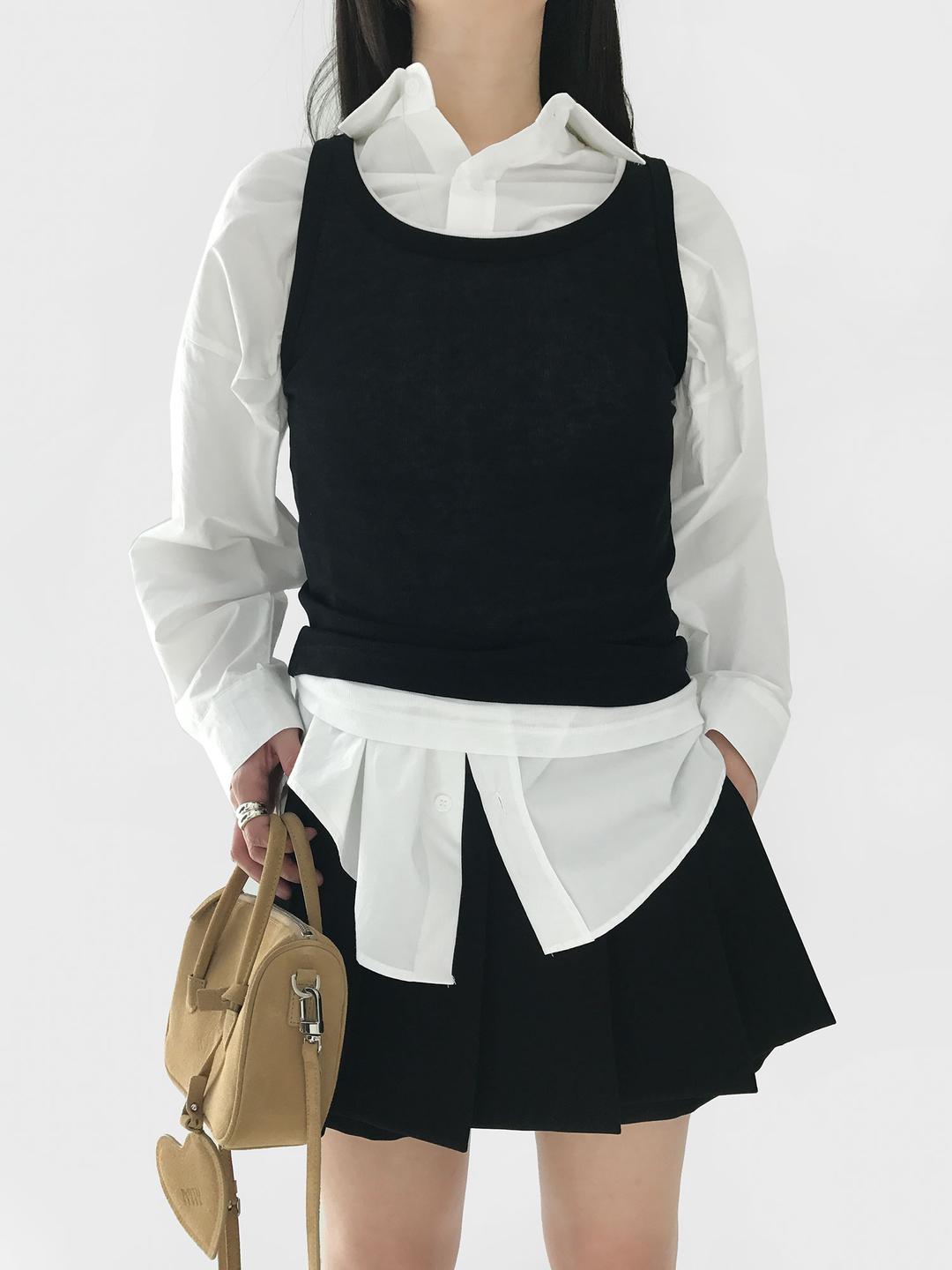 SHEER TENCEL TANK TOP, BLACK (5C)