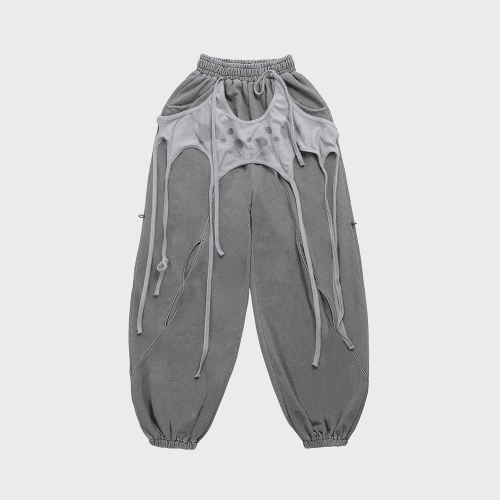 Pigment apron set-up pants / Grey