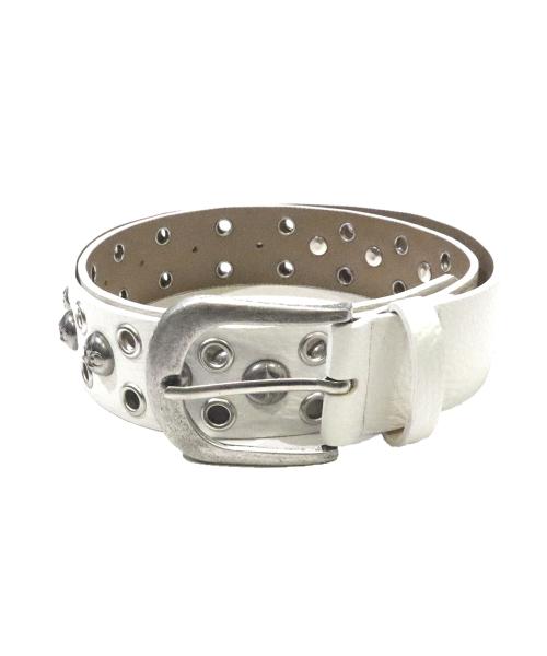 HEAVY ROCK STUD BELTS - WHITE