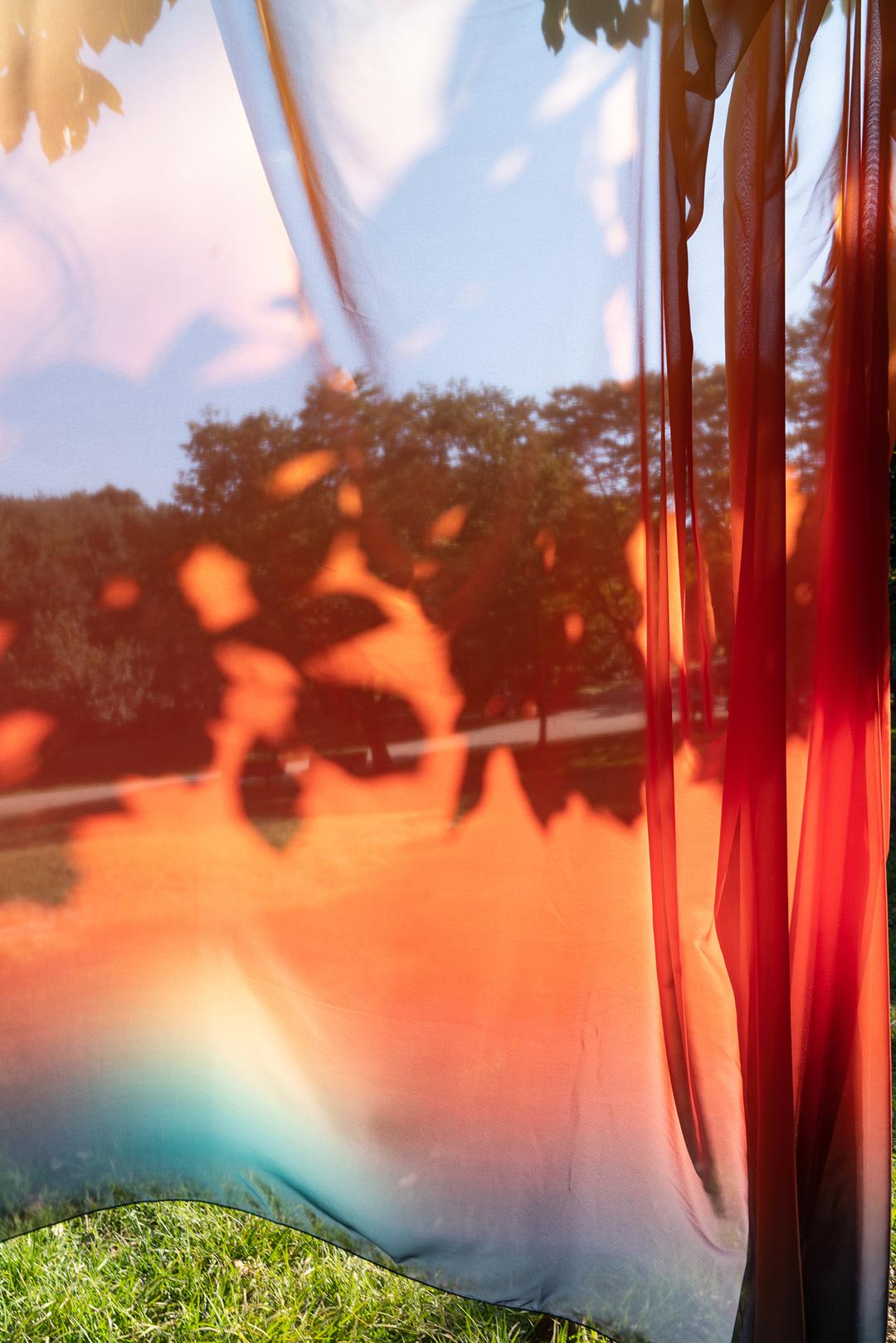 FILM EFFECT CHIFFON CURTAINNo.1 Red filter