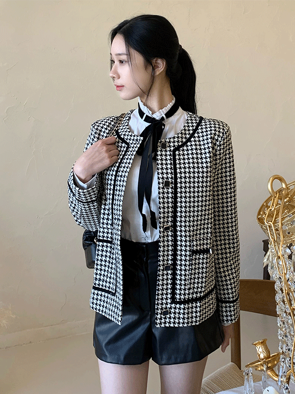 [올드머니🖤] 블록 체크 자켓 / 체크자켓 블록코어 노카라자켓 트위드 트위드자켓 크롭자켓 숏자켓 배색자켓 수입의류 블랙 하객룩 출근 면접 레이어드 오버핏자켓 아우터 가을 겨울 간절기 가죽자켓 세미정장 블레이저 숏코트 핸드메이드 트렌치 스웨이드자켓 라이더자켓